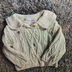 Cozy Cream Cable Knit Kids Sweater